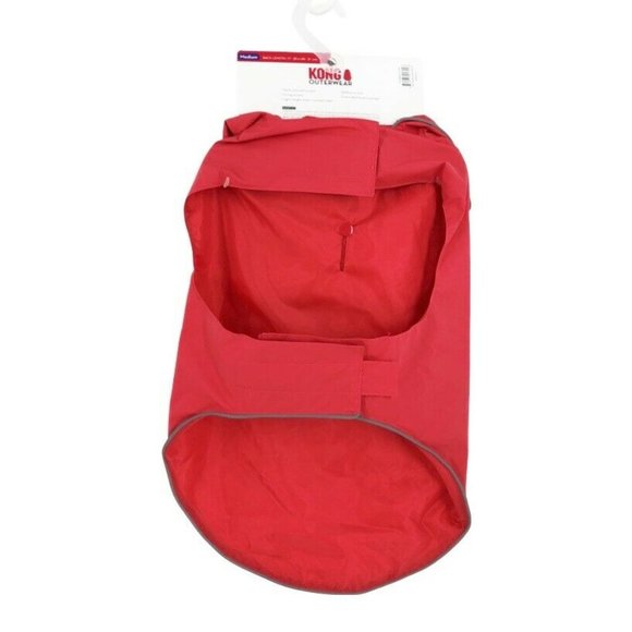 Kong Dog New Kong Outerwear Dog Packable Rain Jacket Red Sz Small